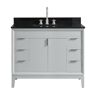 Avanity Emma 43 in. W x 22 in. D x 35 in. H Bath Vanity in Dove Gray with Granite Vanity Top in Black with White with Basin