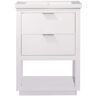 Design Element Klein 24 in. W x 18 in. D Bath Vanity in White with Porcelain Vanity Top in White with White Basin