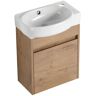 FUNKOL 16 in. W Modern Elegant Floating Wall Mounted Bathroom Vanity with White Ceramic Sink and Soft Close Doors, in Yellow