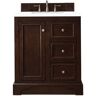 James Martin Vanities De Soto 31.3 in. W x 23.5 in. D x 36.3 in. H Bathroom Vanity in Burnished Mahogany with White Zeus Quartz Top