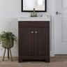 Domani Lena 24 in. W x 17 in. D x 34 in. H Single Sink Freestanding Bath Vanity in Elm Ember with White Cultured Marble Top