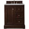 James Martin Vanities De Soto 31.3 in. W x 23.5 in. D x 36.3 in. H Bathroom Vanity in Burnished Mahogany with Eternal Serena Quartz Top