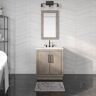 Water Creation Hugo 30 in. W x 22 in. D x 34 in. H White Basin Vanity in Grey Oak with White Marble Vanity Top