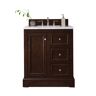 James Martin Vanities De Soto 31.3 in. W x 23.5 in.D x 36.3 in. H Single Bath Vanity in Burnished Mahogany with Top in Eternal Jasmine Pearl