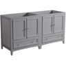 Fresca Oxford 59 in. W Traditional Double Bath Vanity Cabinet Only in Gray