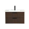 Ari Kitchen and Bath San Diego 30 in. W x 18.7 in D x 19.50 in. H Bath Vanity in Walnut with Ceramic Vanity Top in White with White Basin