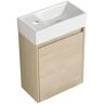 Floating 16.1 in. W x 8.7 in. D x 22.13 in. H Bath Vanity in Plain Light Oak with White Ceramic Sink Top, Soft-close