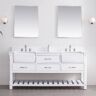 SUDIO Wesley 72 in. W x 22 in. D Bath Vanity in White with Engineered Stone Vanity Top in Ariston White with White Sinks