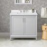 OVE Decors Maverick 36 in. W x 22 in. D x 34 in. H Single Sink Bath Vanity in Dove Gray with White Engineered Stone Top