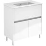 Band 32 in. W x 18 in. D x 34 in. H Bath Vanity in Glossy White with White Vanity Top with White Basin