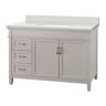 Home Decorators Collection Ashburn 49 in. W x 22 in. D Vanity Cabinet in Gray with Engineered Marble Vanity Top in Snowstorm with White Basin
