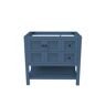 castellousa Alicia 35 in. W x 21.75 in. D x 32.75 in. H Bath Vanity Cabinet without Top in Matte Blue with Black Knobs