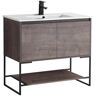 FINE FIXTURES Urbania 36 in. W x 18.5 in. D x 33.5 in. H Bath Vanity in Classic Gray with Ceramic Vanity Top in White with White Basin