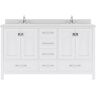 Virtu USA Caroline Avenue 60 in. W Bath Vanity in White with Quartz Vanity Top in White with White Basin