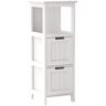 Aoibox 12.99 in. W x 12.99 in. D x 35.43 in. H White MDF Freestanding Bathroom Linen Cabinet with 2-Drawers, 1 Storage Shelf