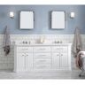 Water Creation Palace 72 in. W Bath Vanity in Pure White with Quartz Vanity Top with White Basin