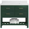 Willow Collections Parker 42 in. W x 22 in. D x 36 in. H Bath Vanity in Lafayette Green with 2 in. Calacatta Quartz Top