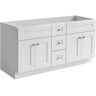 Design House Brookings RTA Plywood 60 in. W x 21 in. D x 31.5 in. H 4-Door 3-Drawer Shaker Bath Vanity Cabinet without Top in White