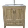 Dreamwerks 30 in. Livorno Vanity with White Ceramic Vanity Top in Woodgrain Finish