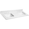 PROOX 72 in. W x 22 in. D Quartz White Rectangular Double Sink Bathroom Vanity Top in Snowstorm White