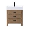 Ari Kitchen and Bath Ava 30 in. Single Bath Vanity in Reclaim Fir with Ceramic Vanity Top in White with Integrated Basin