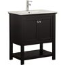 Fresca Bradford 30 in. W Traditional Bathroom Vanity in Black with Ceramic Vanity Top in White with White Basin