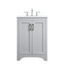 Timeless Home 24 in. W x 19 in. D x 34 in. H Single Bathroom Vanity in Grey with Calacatta Engineered Stone