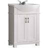 Fresca Hudson 24 in. W Traditional Bathroom Vanity in White with Ceramic Vanity Top in White with White Basin