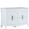 Bellaterra Home Tracy 48 in. W x 19 in. D x 34 in. H Double Vanity in White with Carrara Marble Vanity Top in White with White Basins