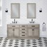 Water Creation Chestnut 72 in. W x 21.5 in. D Vanity in Grey Oak with Marble Vanity Top in White with White Basin