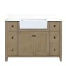 Ari Kitchen and Bath Sally 48 in W x 20.5 in D x 34.5 H Single Bath Vanity in Weathered Fir with White Engineered Stone Top with White Basin