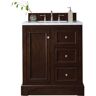 James Martin Vanities De Soto 31.3 in. W x 23.5 in.D x 36.3 in. H Single Bath Vanity in Burnished Mahogany with Marble Top in Carrara White