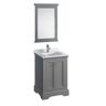 Fresca Windsor 24 in. W Traditional Bathroom Vanity in Gray Textured Quartz Stone Vanity Top in White with White Basin, Mirror