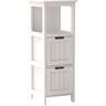 Tileon 13 in. W x 13 in. D x 35.43 in. H White MDF Freestanding Linen Cabinet, Bathroom Floor Cabinet with 2-Drawers