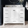 ARIEL Cambridge 43 in. W x 22 in. D x 35.25 in. H Vanity in White with Marble Vanity Top in White with Basin