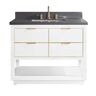 Avanity Allie 43 in. W x 22 in. D Bath Vanity in White with Gold Trim with Quartz Vanity Top in Gray with White Basin