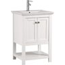 Fresca Bradford 24 in. W Traditional Bathroom Vanity in White with Ceramic Vanity Top in White with White Basin