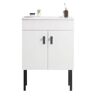 Xspracer Victoria 24 in. W x 18 in. D x 23 in. H Freestanding Single Sink Bath Vanity in White with Solid Wood and Ceramic Top