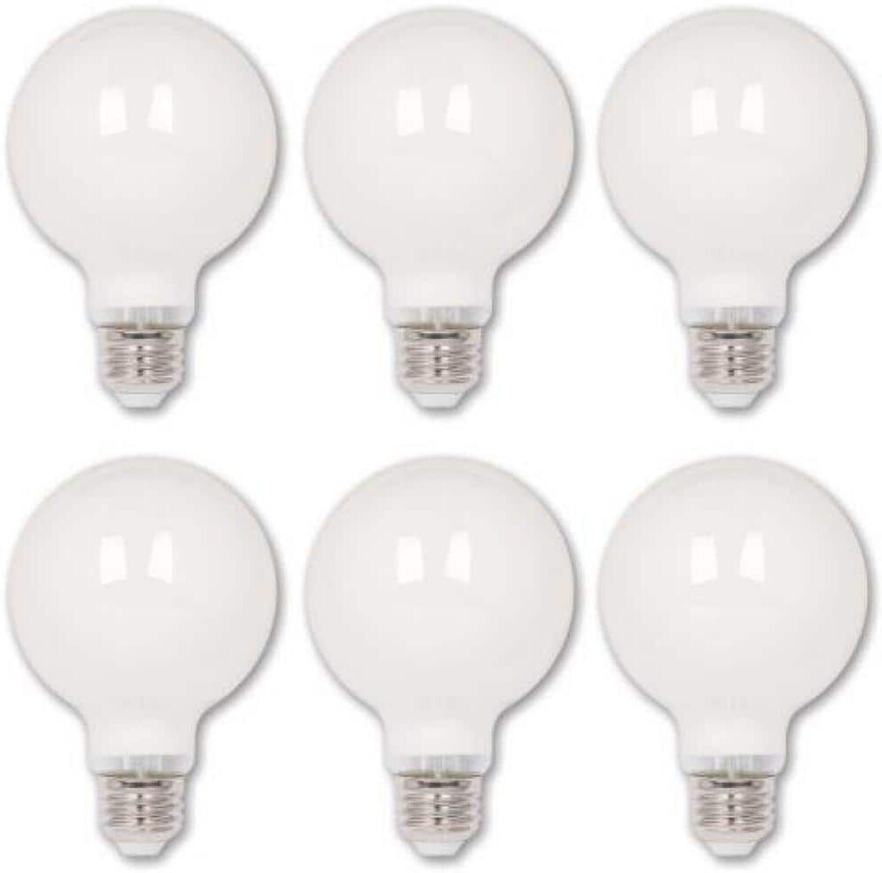 Westinghouse 40-Watt Equivalent G25 Dimmable Edison Filament LED Light Bulb Soft White Light (6-Pack)