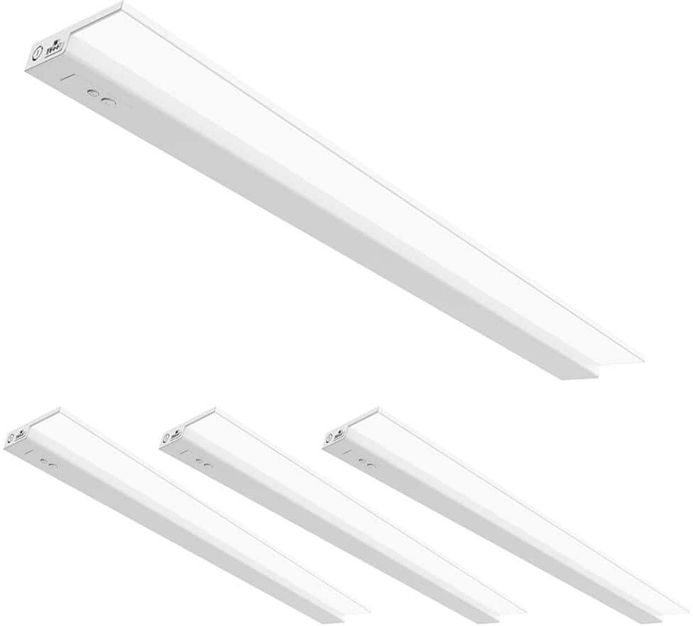 Feit Electric 32.5 in. (Fits 36 in.) Hardwired White Color Changing Onesync Integrated LED Linkable Under Cabinet Light (4-Pack)