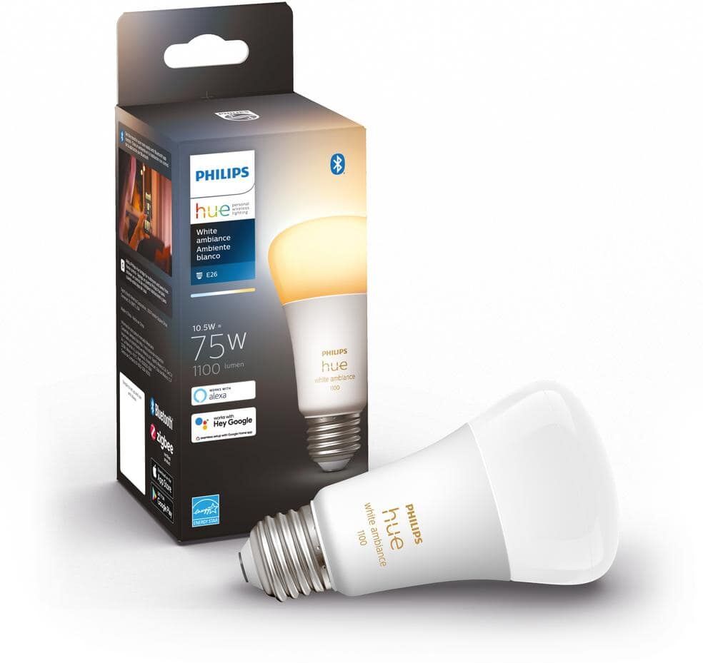 Philips 75-Watt Equivalent A19 Smart LED Tunable White Light Bulb with Bluetooth (4-Pack)