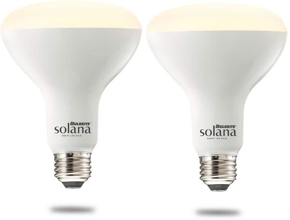 Bulbrite Solana 65-Watt Equivalent BR30 Smart WIFI Connected LED Light Bulb, Frost (2-Pack)