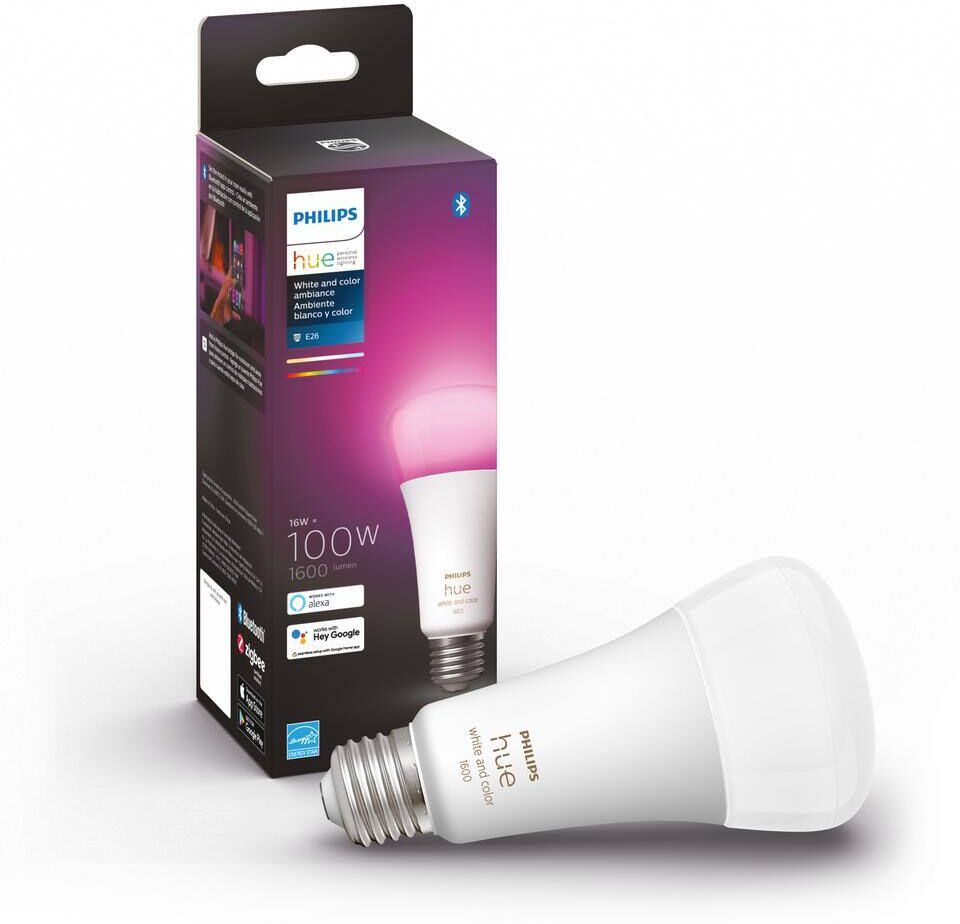 Philips 100-Watt Equivalent A21 Smart LED Color Changing Light Bulb with Bluetooth (4-Pack)