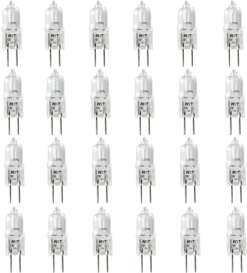 Feit Electric 10-Watt Bright White (2800K) T3 G4 Bi-Pin 12V Dimmable Landscape Garden Halogen Light Bulb (24-Pack)