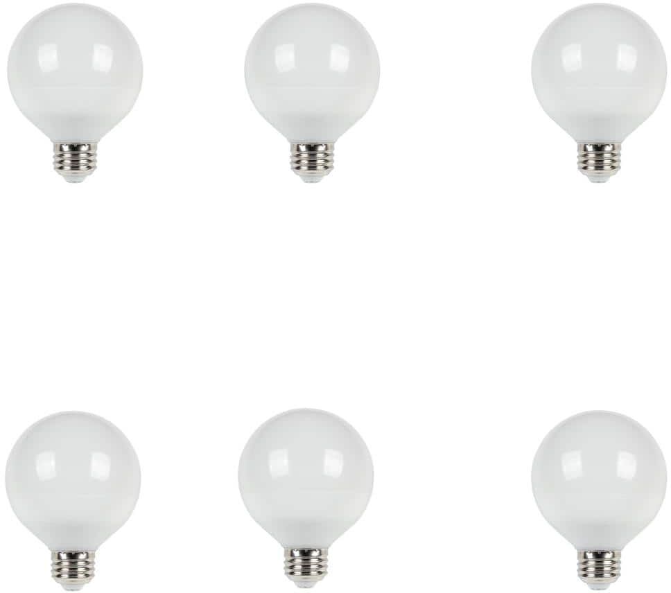 Westinghouse 75W Equivalent Cool Bright G25 Dimmable LED Light Bulb (6 Pack)