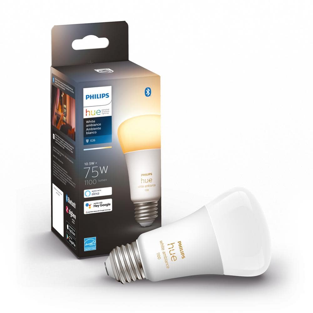 Philips 75-Watt Equivalent A19 Smart LED Tunable White Light Bulb with Bluetooth (2-Pack)
