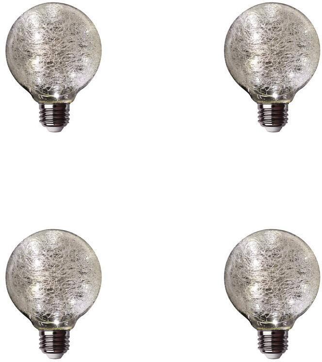 Feit Electric 11-Watt Equivalent G25 Globe Fairy Light Crackle Glass LED Light Bulb in Soft White (4-Pack)