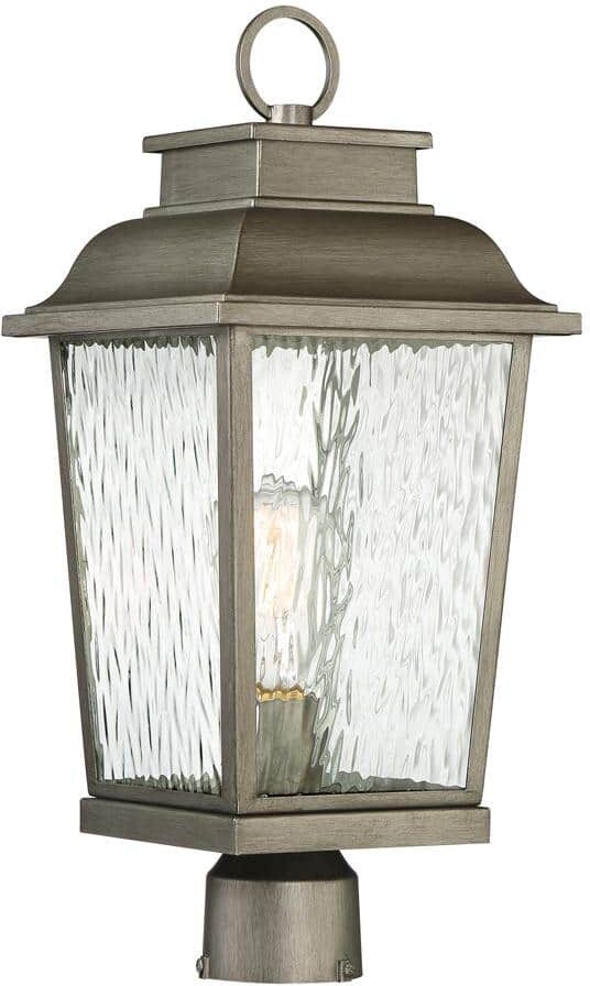 Designers Fountain Brinley 1-Light Weathered Iron Steel Line Voltage Outdoor Weather Resistant Post Light with No Bulb Included