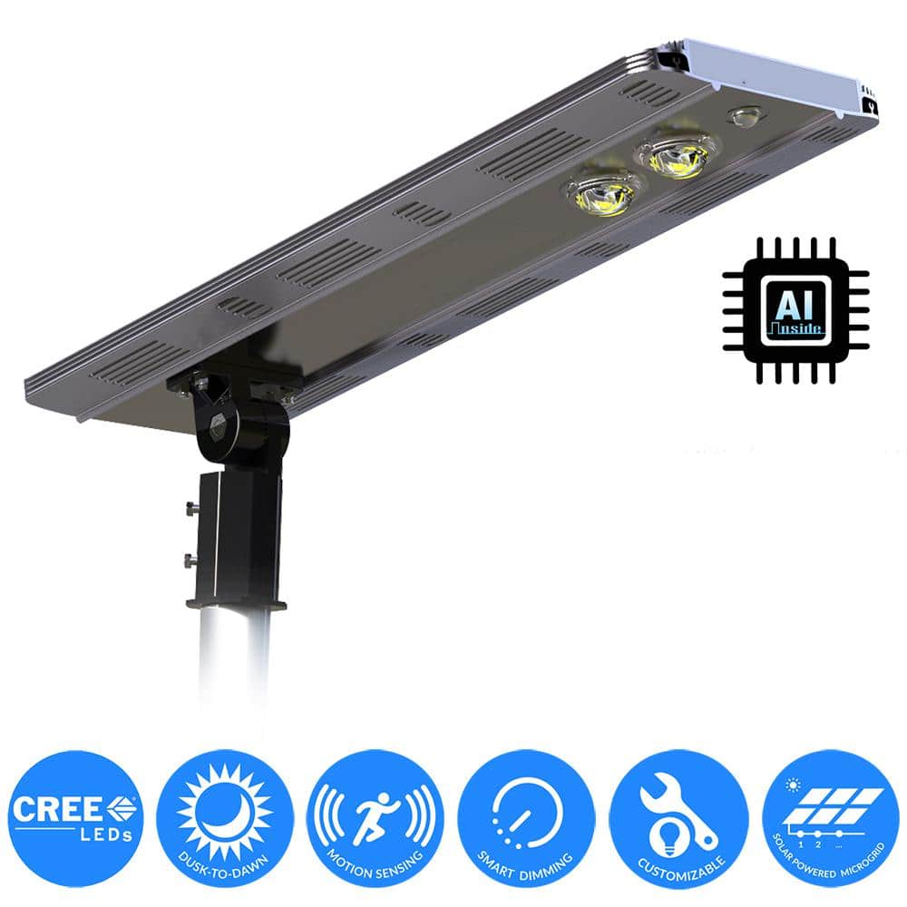 eLEDing Solar Power SMART LED Street Light for Commercial and Residential Parking Lots, Bike Paths, Walkways, Courtyard