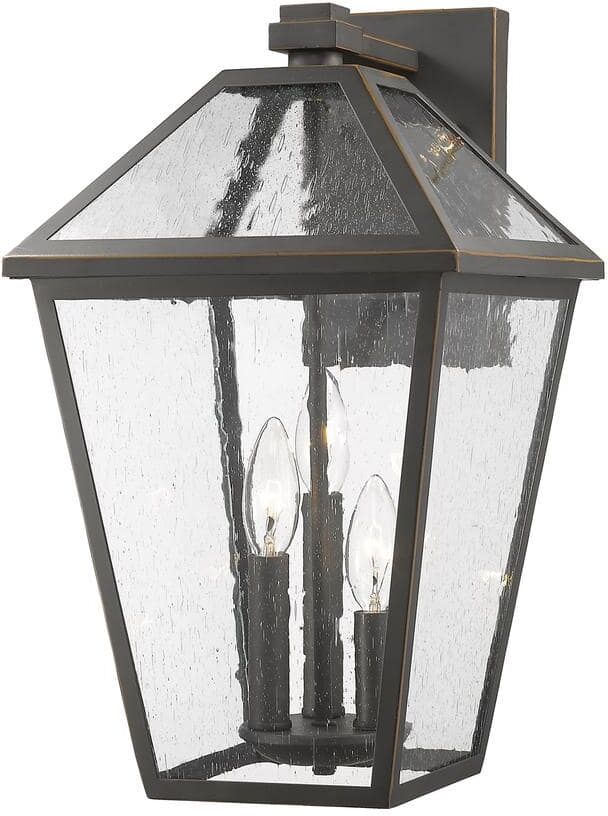 Talbot Oil Rubbed Bronze Outdoor Hardwired Lantern Wall Sconce with No Bulbs Included